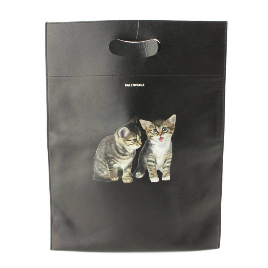 バレンシアガ】Balenciaga 猫プリント レザートートバッグ クラッチ