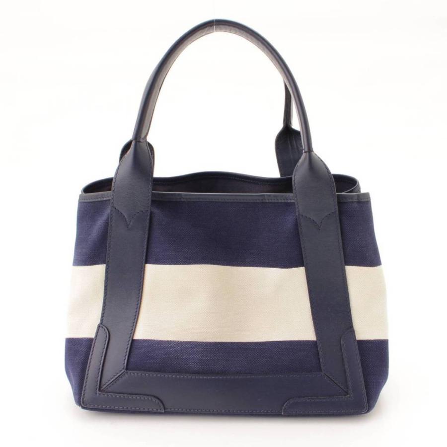 バレンシアガ】Balenciaga ネイビーカバス S キャンバス ボーダー  