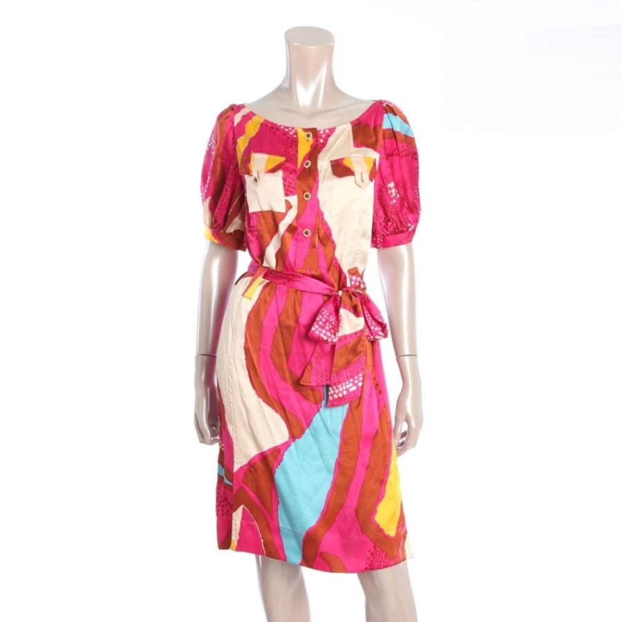 ダイアンフォンファステンバーグ シルク ワンピース ピンク 8 【中古  