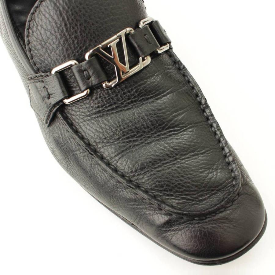 ★★送料無料★★【ルイヴィトン】Louis Vuitton　モンテカルロ LV金具 ローファー ドライビングシューズ ブラック 6 1/2 【中古】【正規品保証】108270 金属バックル