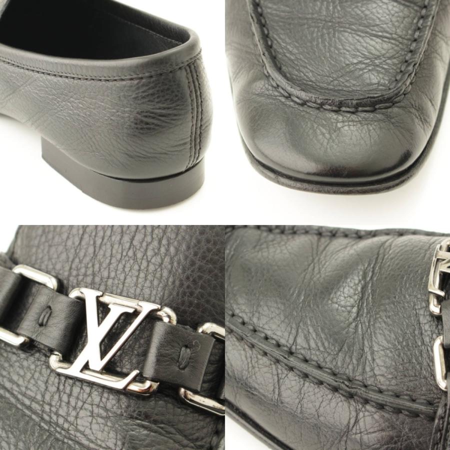 ★★送料無料★★【ルイヴィトン】Louis Vuitton　モンテカルロ LV金具 ローファー ドライビングシューズ ブラック 6 1/2 【中古】【正規品保証】108270 金属バックル