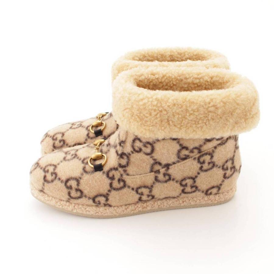 GUCCI 【グッチ】Gucci ホースビット ムートン ショートブーツ GG柄  
