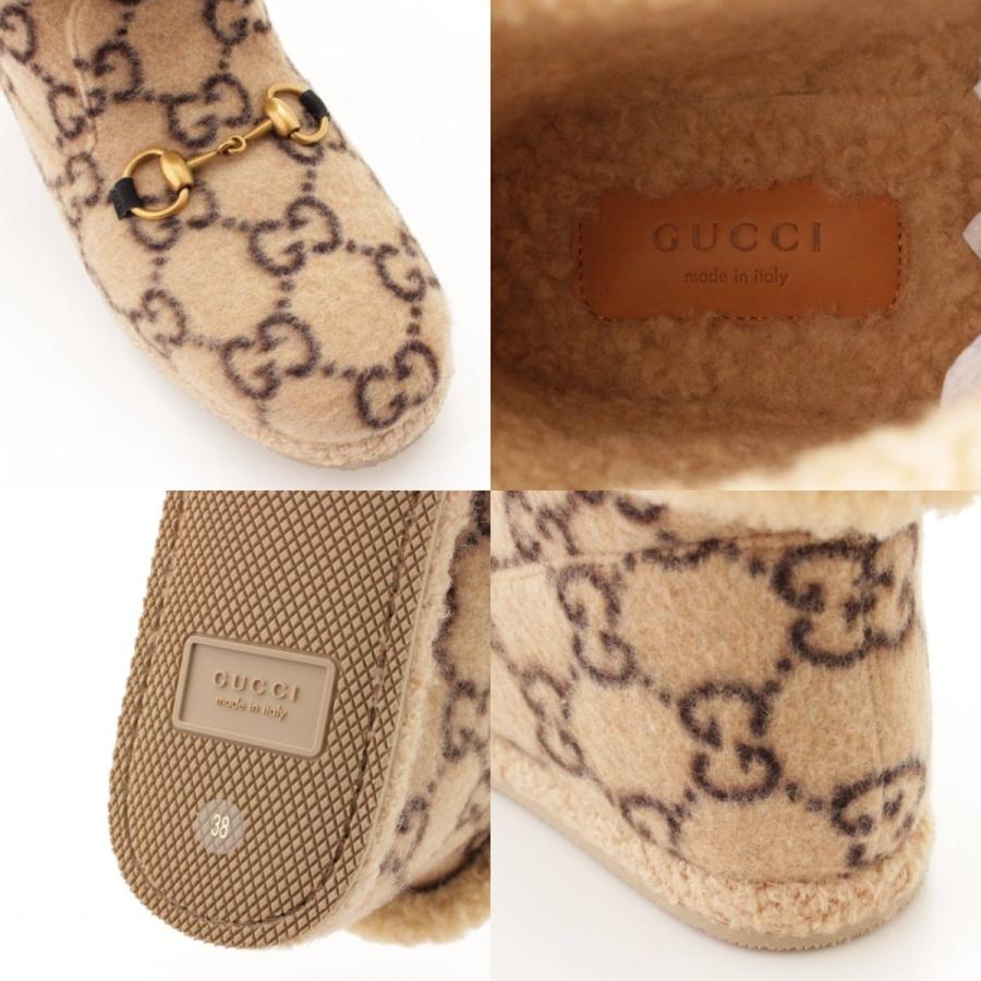 GUCCI 【グッチ】Gucci ホースビット ムートン ショートブーツ GG柄  