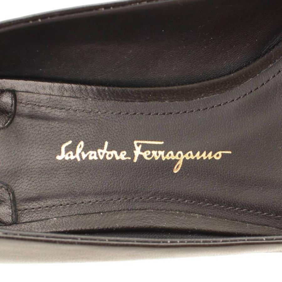 【サルバトーレフェラガモ】Salvatore Ferragamo　フラワーヒール レザー フラットパンプス ブラック 5 1/2 【中古】【正規品保証】109264｜retrojp｜07