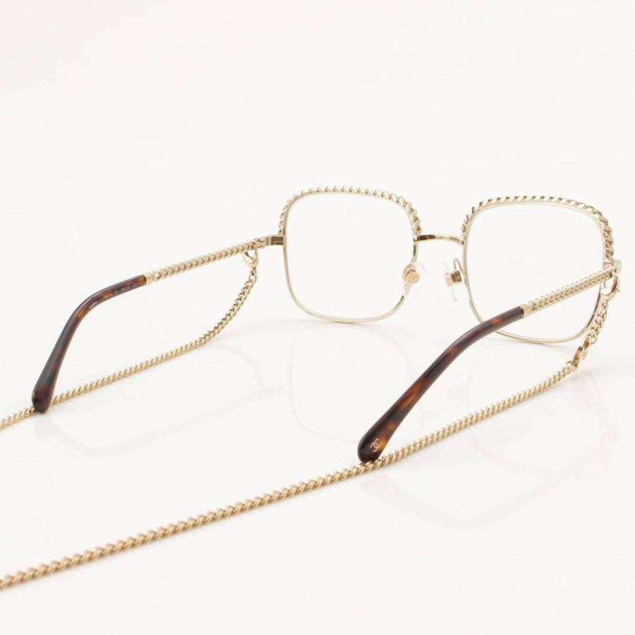 【シャネル】Chanel　スクエアシェイプ チェーン付 メガネ 眼鏡 アイウェア ブラウン 52□19 【中古】【正規品保証】111812｜retrojp｜04