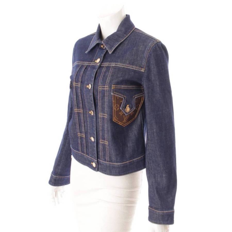 激安Louis Vuitton 現行品 モノグラムポケット デニム ネイビー 36