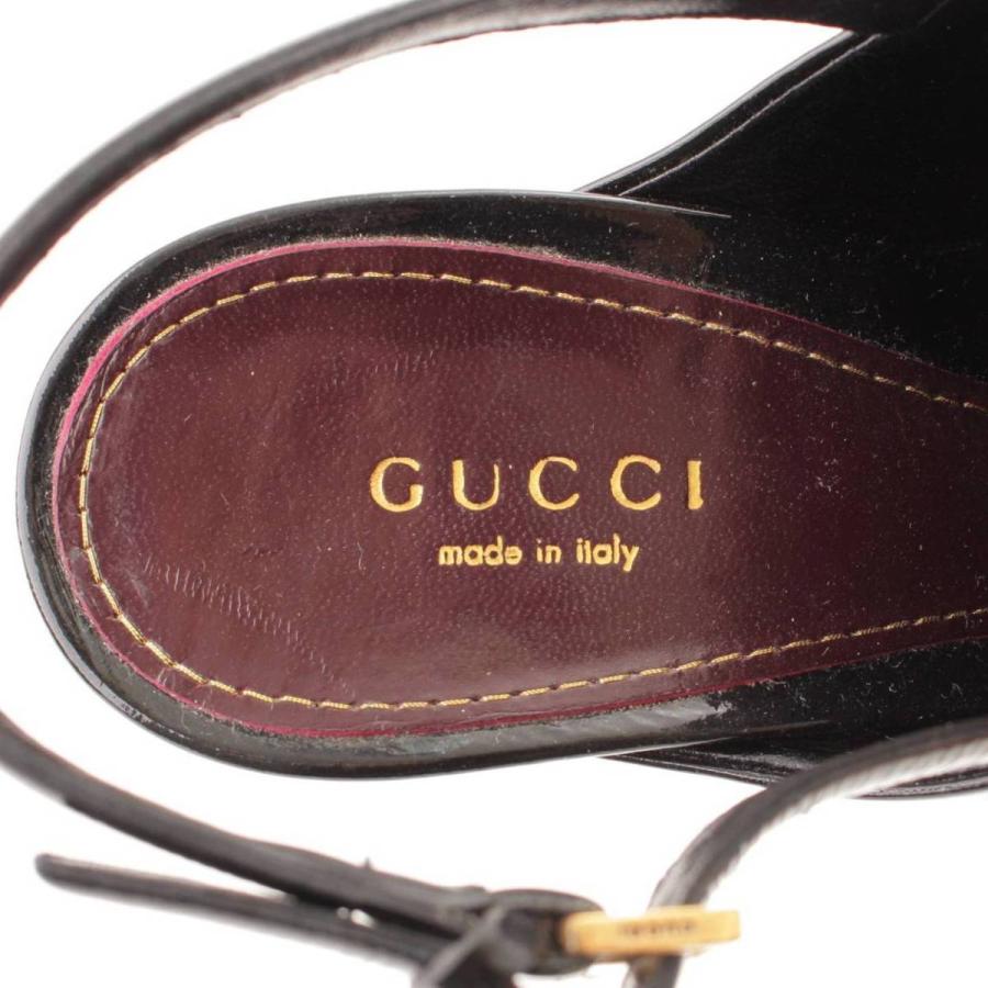 【グッチ】Gucci　パテントレザー アンクルストラップ サンダル ブラック 37 1/2 【中古】【正規品保証】112290｜retrojp｜07