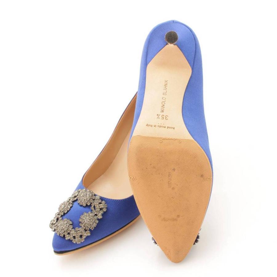 マノロ ブラニク】Manolo Blahnik ハンギシ ビジューバックル サテン  