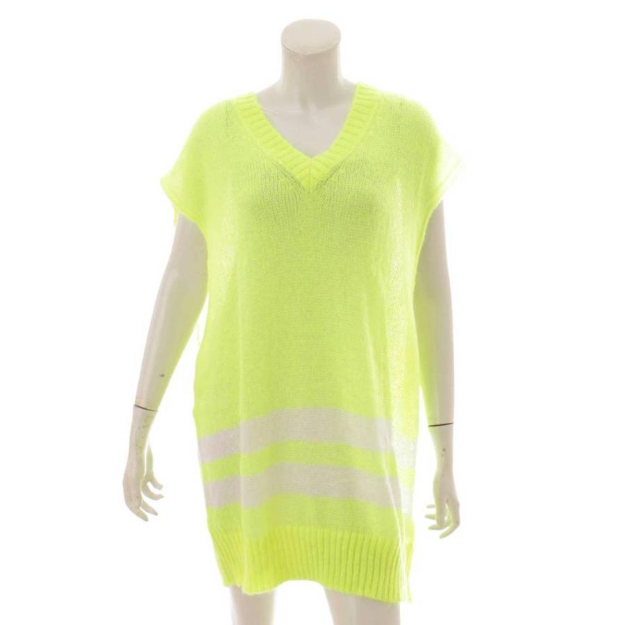 メゾンマルジェラ Maison Margiela 19年 ノースリーブ ボーダー ニットワンピース ライン ネオンカラー イエロー S 中古 正規品保証 Www Retro Jp 通販 Yahoo ショッピング