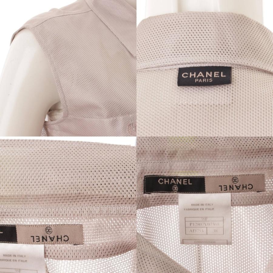 シャネル】Chanel 99P メッシュ ノースリーブ シャツ ベスト P12807 
