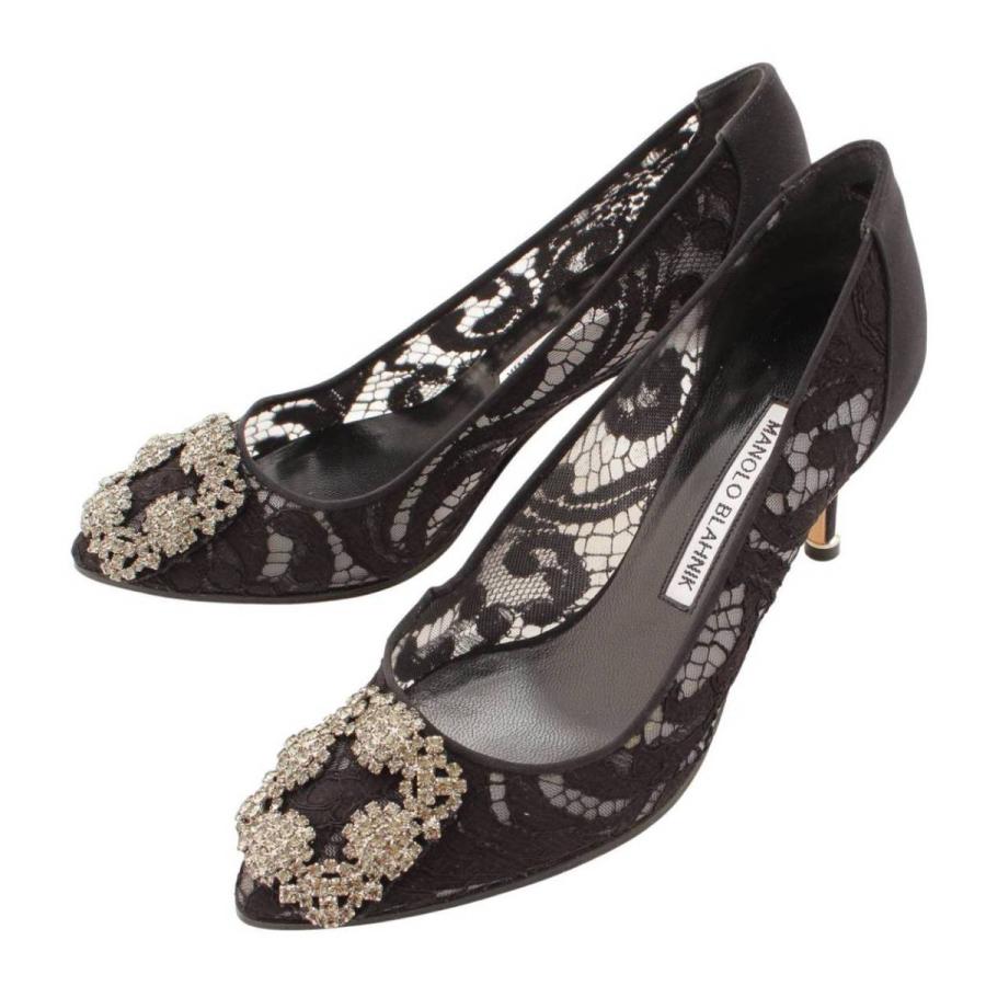 マノロブラニク パンプス ハンギシ 36ブラック 黒 ビジュー マノロブラニク パンプス ハンギシ 36ブラック 黒 ビジュー