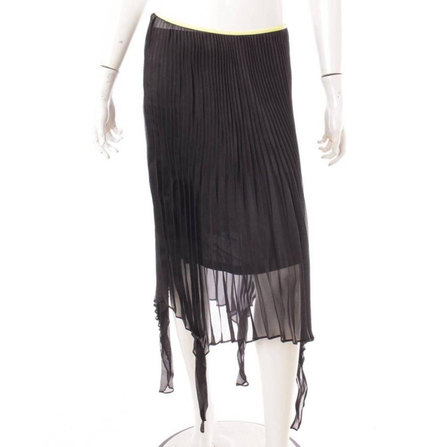 セリーヌ】Celine フィービー期 シルク混 シースルー プリーツスカート