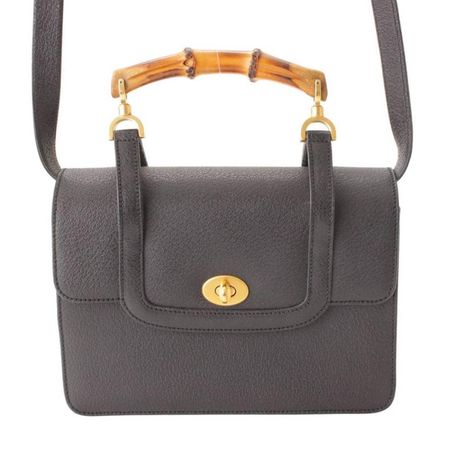 グッチ】Gucci バンブー ハンドル レザー 2WAYショルダーバッグ