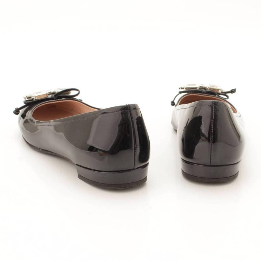 ミュウミュウ】Miu Miu パテント ビジュー フラットシューズ パンプス