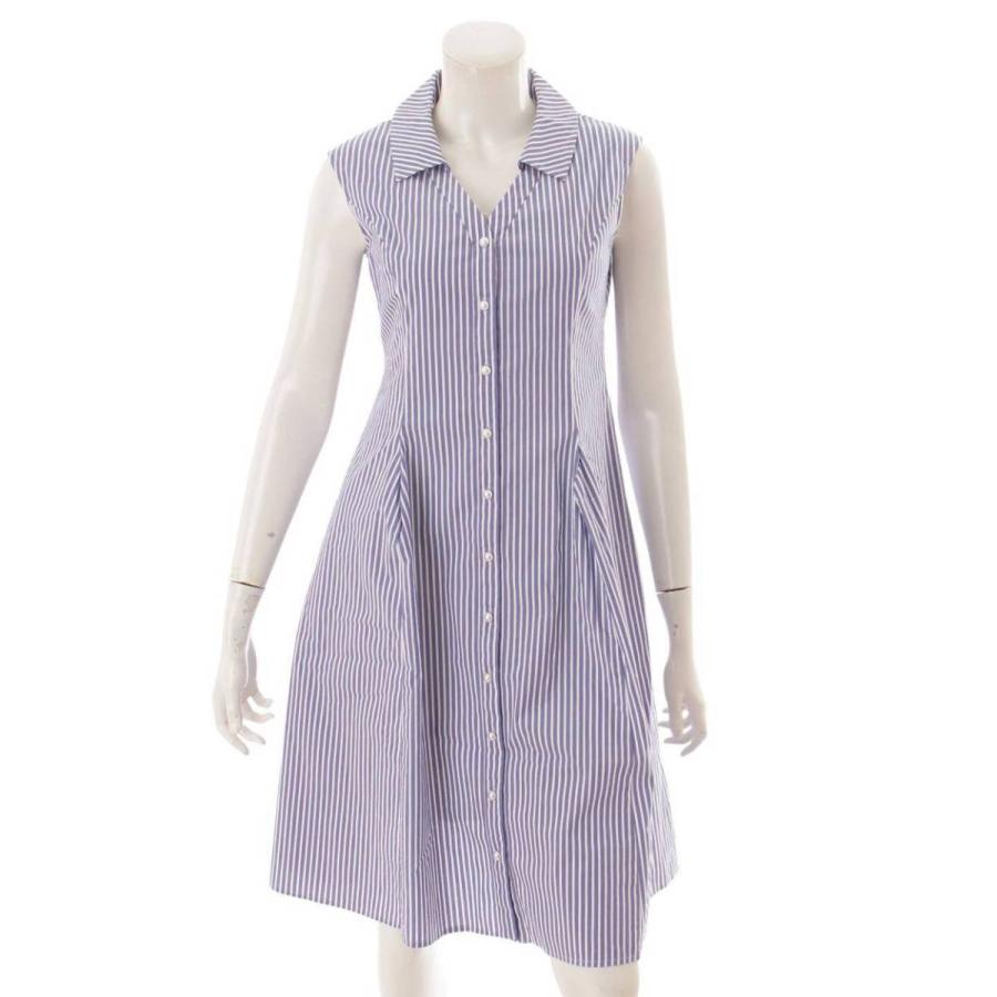 ルネ Rene 18ss パールボタン ノースリーブ ワンピース ストライプ ネイビー 34 中古 正規品保証 Www Retro Jp 通販 Yahoo ショッピング
