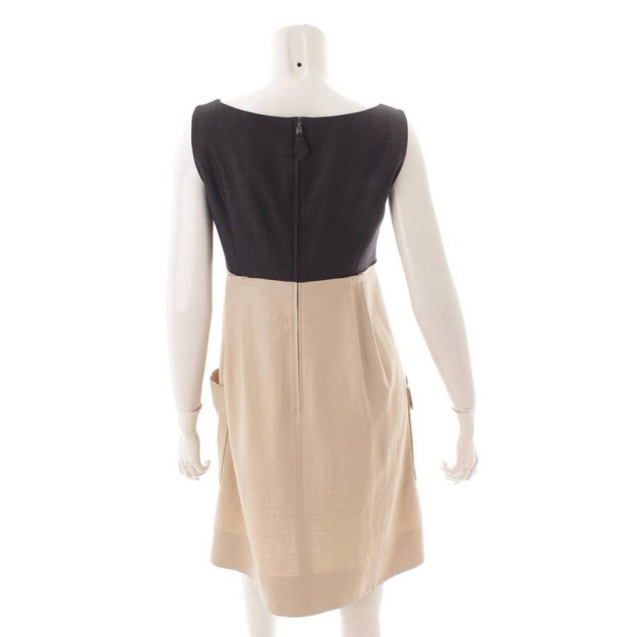 フォクシー】Foxey バイカラー ノースリーブ ワンピース 31922  