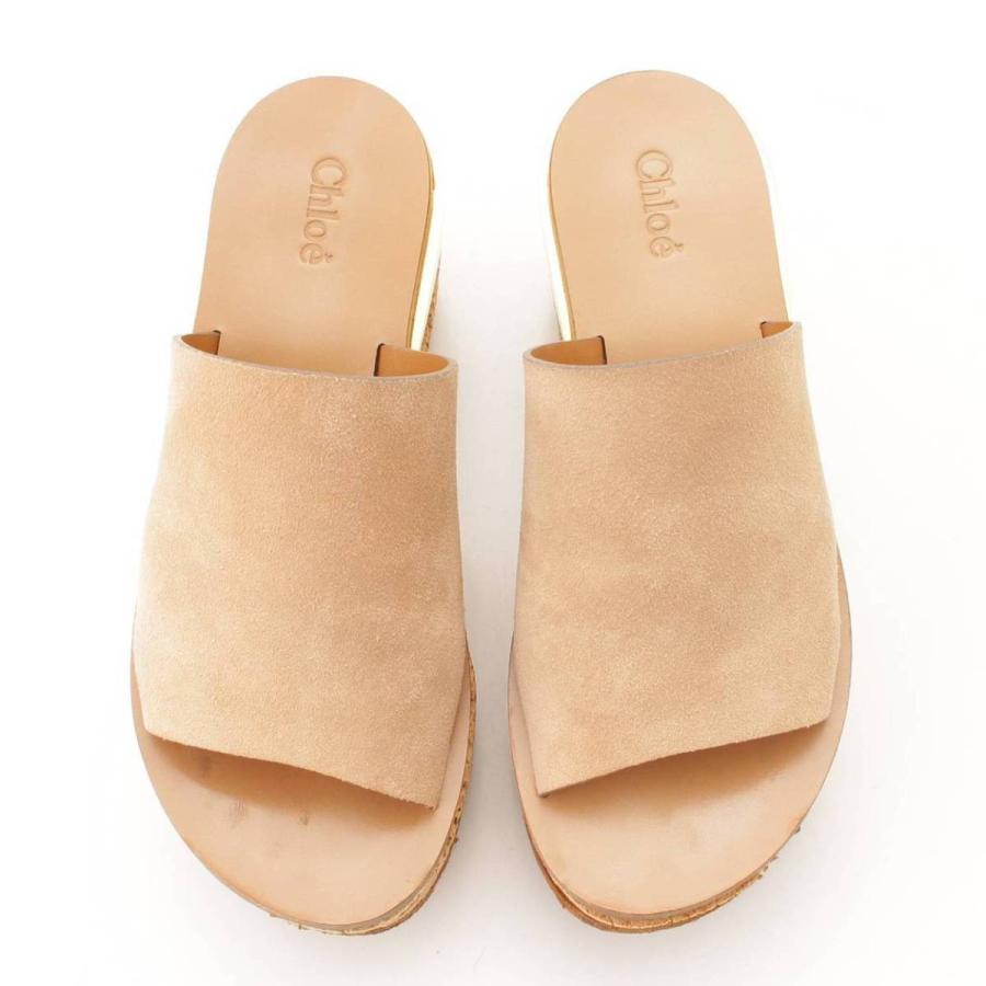 クロエ】Chloe ウェッジソール スエード サボサンダル ミュール 