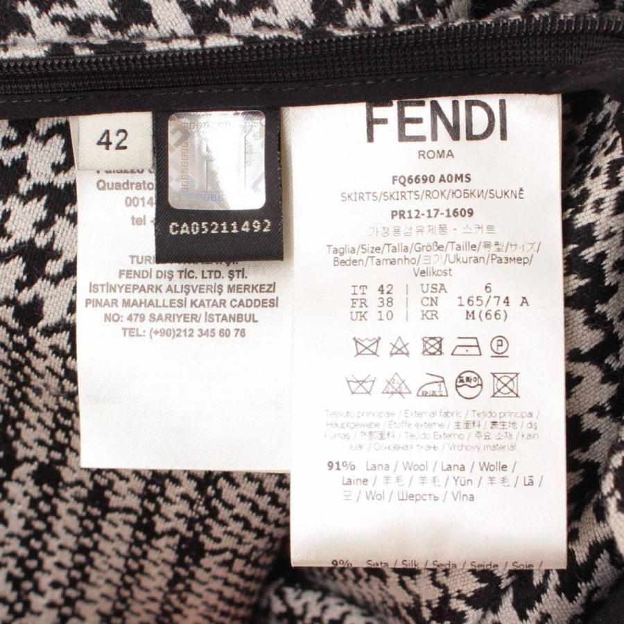 FENDI 【フェンディ】Fendi シルク混 グレンチェック ロングスカート 