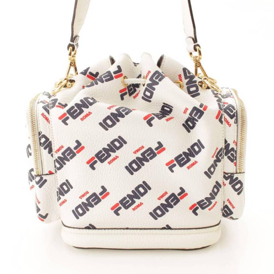FENDI 【フェンディ】Fendi フィラ コラボ ロゴプリント レザー 巾着 