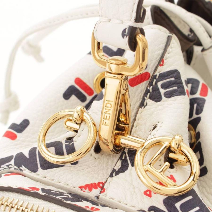FENDI 【フェンディ】Fendi フィラ コラボ ロゴプリント レザー 巾着 