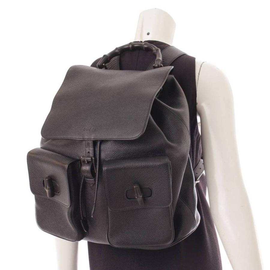 GUCCI 【グッチ】Gucci バンブー 巾着 レザー バックパック リュック 