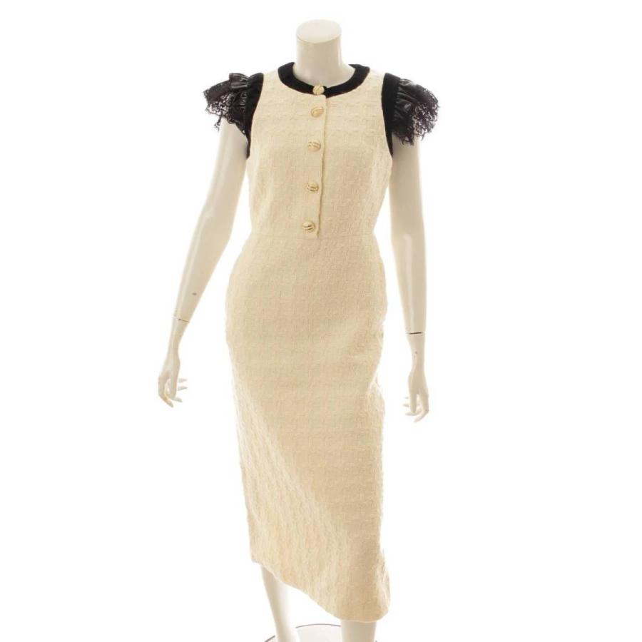 グッチ Gucci バイカラー ニット レース ワンピース アイボリー 38 中古 正規品保証 Www Retro Jp 通販 Yahoo ショッピング