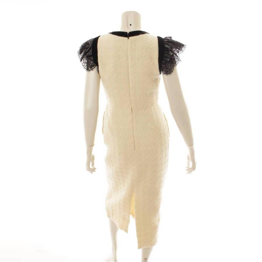 21a W新作 送料無料 ワンピース レース ニット バイカラー グッチ Gucci アイボリー 中古 正規品保証 38 ワンピース チュニック