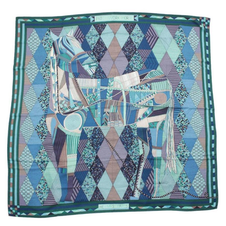 エルメス】Hermes カレ140 カシミヤ シルク スカーフ Patchwork Horse 