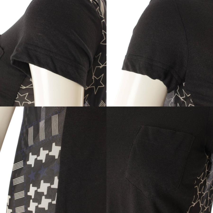 【サカイ】sacai クロスオーバー バック ドッキング Tシャツ トップス 17-03134 ブラック 1 【中古】【正規品保証