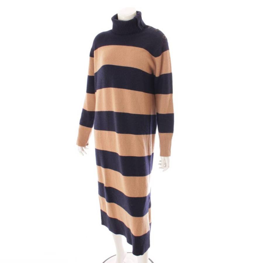 マックス マーラ】Max mara ハイネック ボーダー ニットワンピース 