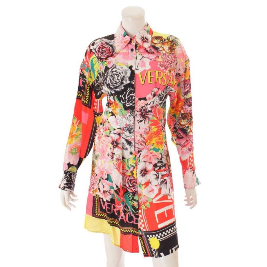ヴェルサーチ Versace シルク メデューサボタン シャツ ワンピース 花柄 総柄 マルチカラー 38 中古 正規品保証 Www Retro Jp 通販 Yahoo ショッピング