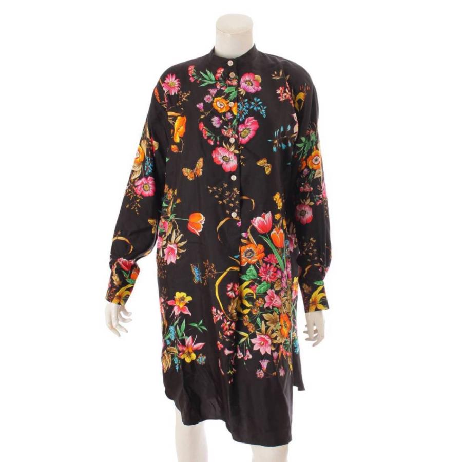 グッチ Gucci シルク フローラル シャツ ワンピース ドレス 花柄 ブラック 36 中古 正規品保証 1247 1247 Www Retro Jp 通販 Yahoo ショッピング