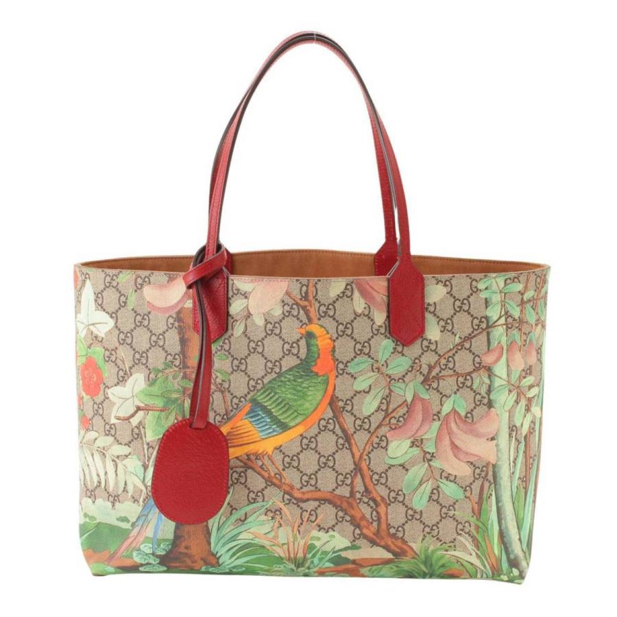 GUCCI 【グッチ】Gucci ティアン GGスプリーム トートバッグ 鳥 総柄 