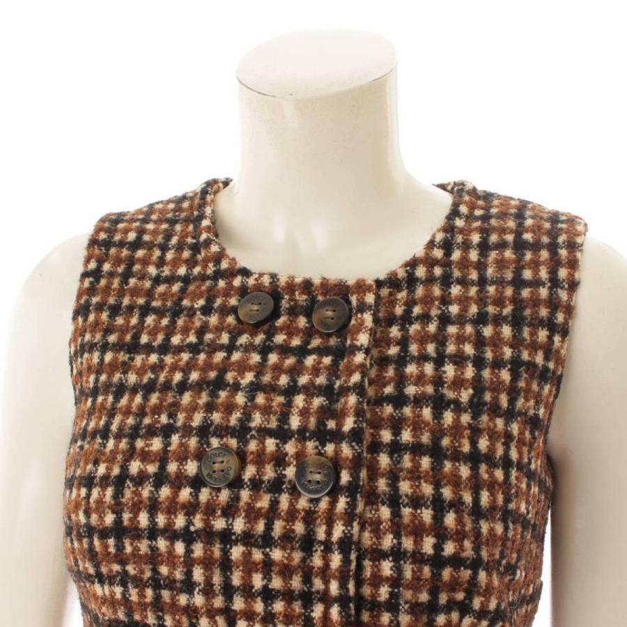 Dolce&Gabbana ツイード チェック柄 ノースリーブ ワンピース 裏地  