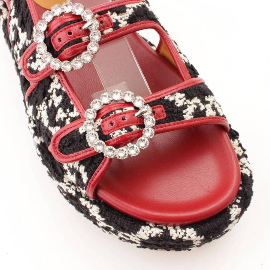 GUCCI 【グッチ】Gucci 19SS GGツイード プラットフォーム サンダル  