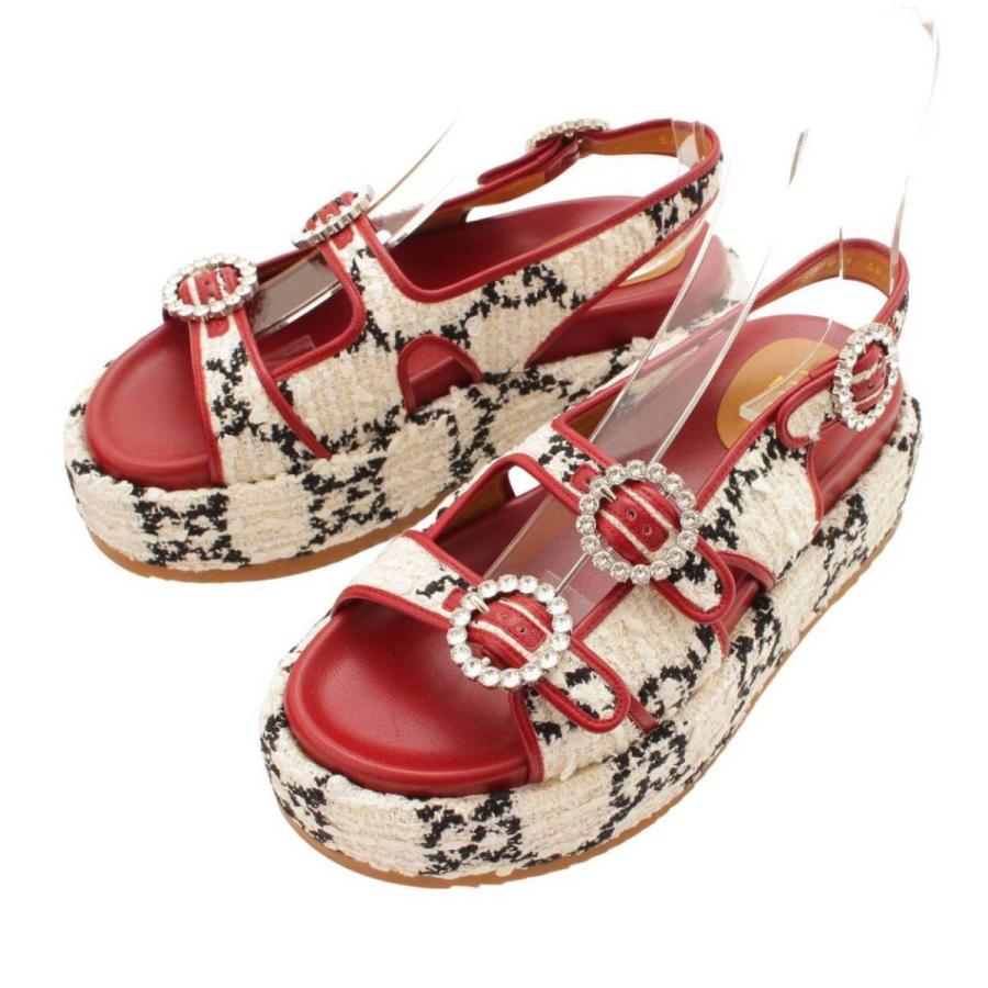 グッチ】Gucci 19SS GGツイード プラットフォーム サンダル 577049 