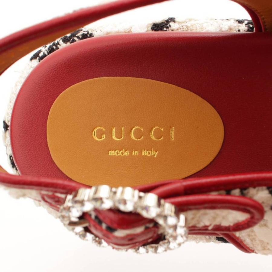 GUCCI 【グッチ】Gucci 19SS GGツイード プラットフォーム サンダル  