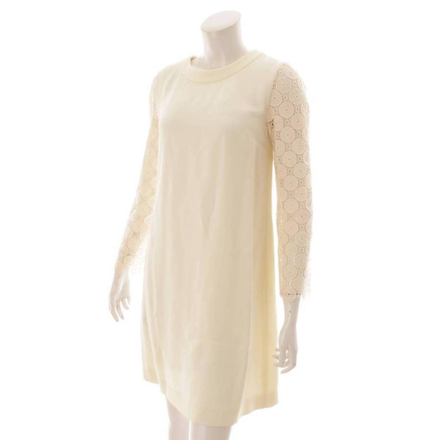 ミュウミュウ】Miu Miu レース切替 ワンピース ドレス オフホワイト 40