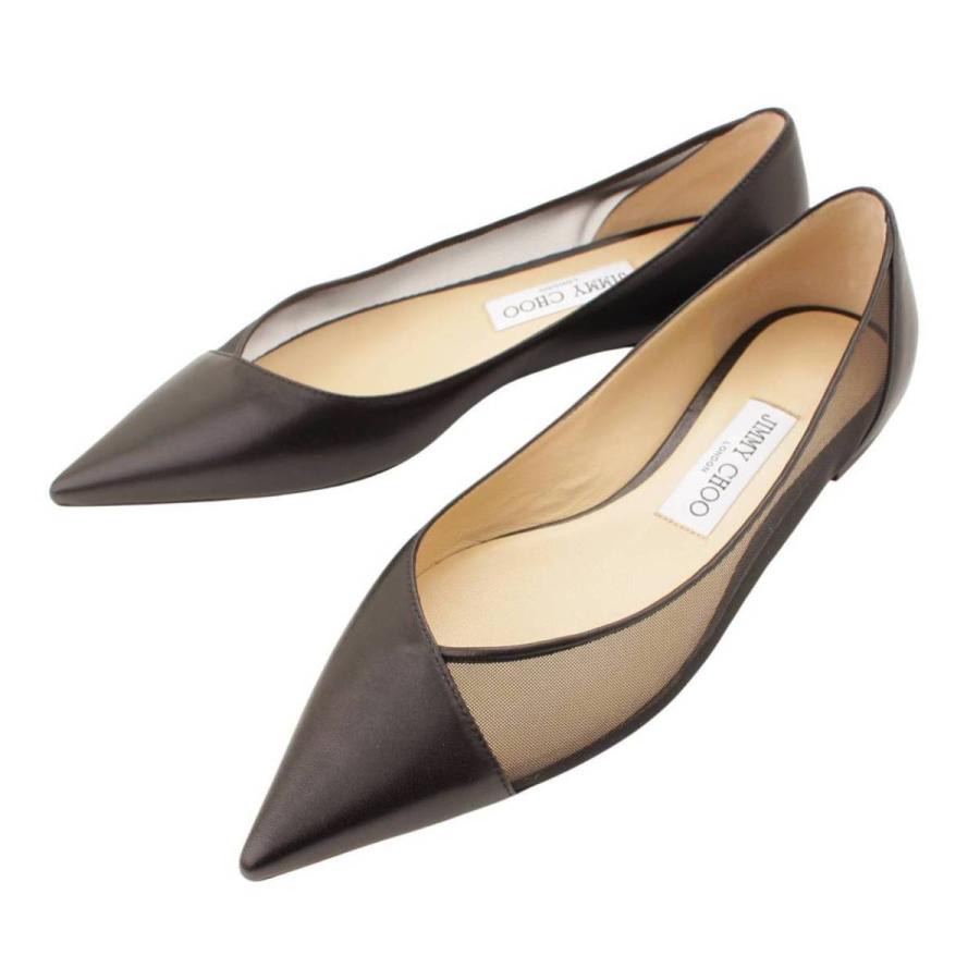JIMMY CHOO 【ジミーチュウ】Jimmy Choo SAIA FLAT レザー メッシュ 