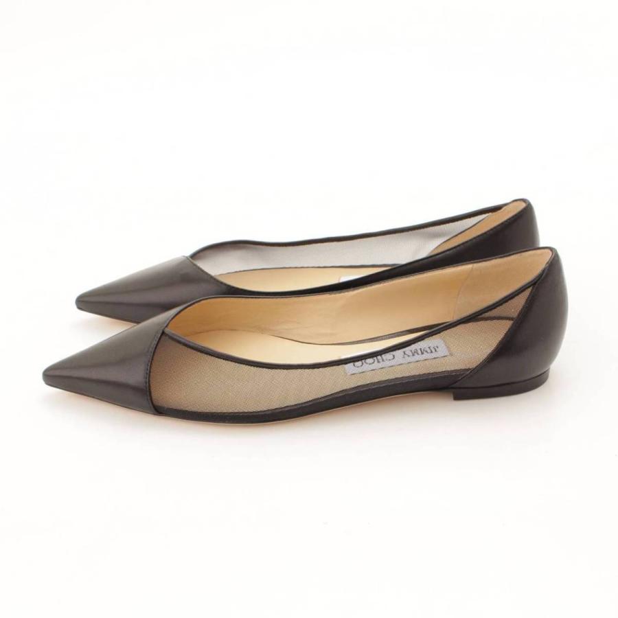JIMMY CHOO 【ジミーチュウ】Jimmy Choo SAIA FLAT レザー メッシュ 