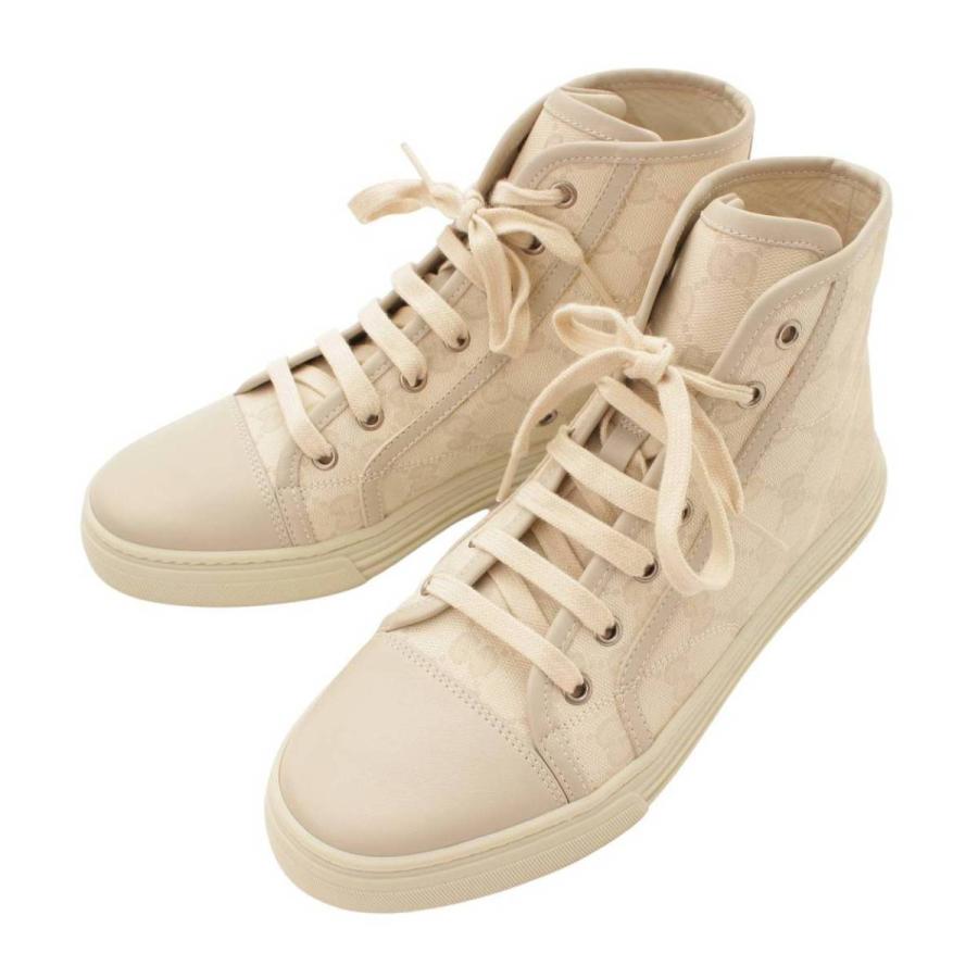 グッチ】Gucci GGキャンバス ハイカットスニーカー 426186 ベージュ 37 