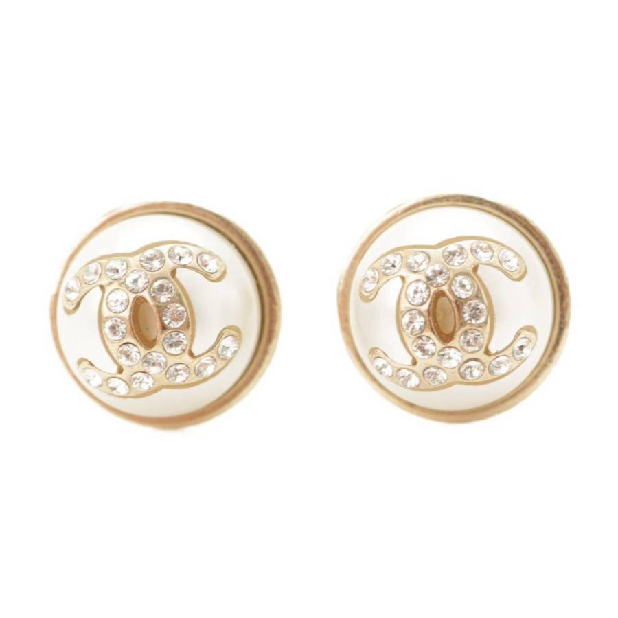 CHANEL シャネル 21AW ココマーク ラインストーン フェイクパール