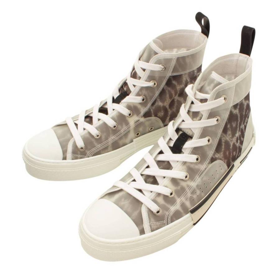ディオール】Dior B23 ハイカット スニーカー レオパード 19HLSグレー 