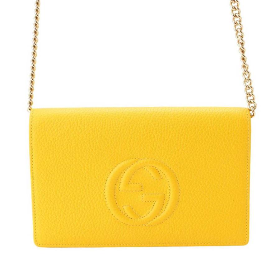 GUCCI 【グッチ】Gucci レザー GGロゴ チェーンウォレット 長財布  