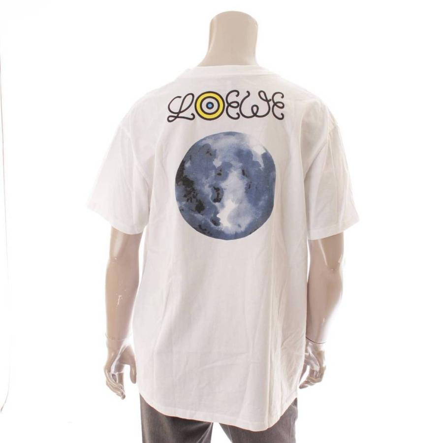 ブルームーン プリント Tシャツ トップス H664341X65 ホワイト 【ラウンジ】 L 【中古】【正規品保証】130070