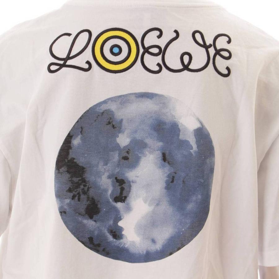 ブルームーン プリント Tシャツ トップス H664341X65 ホワイト 【ラウンジ】 L 【中古】【正規品保証】130070