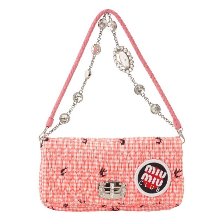 ミュウミュウ】Miu Miu マテラッセ キャンバス ビジューチェーン 3WAY  
