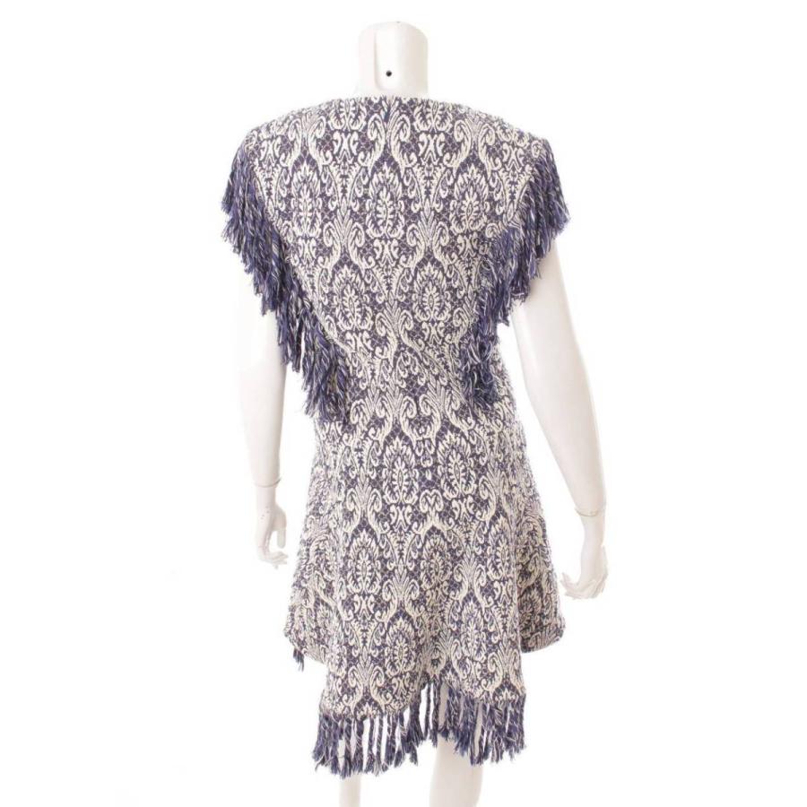 クロエ Chloe 総柄 フリンジ付 ノースリーブ ワンピース ドレス ブルー ホワイト 36 中古 正規品保証 Www Retro Jp 通販 Yahoo ショッピング