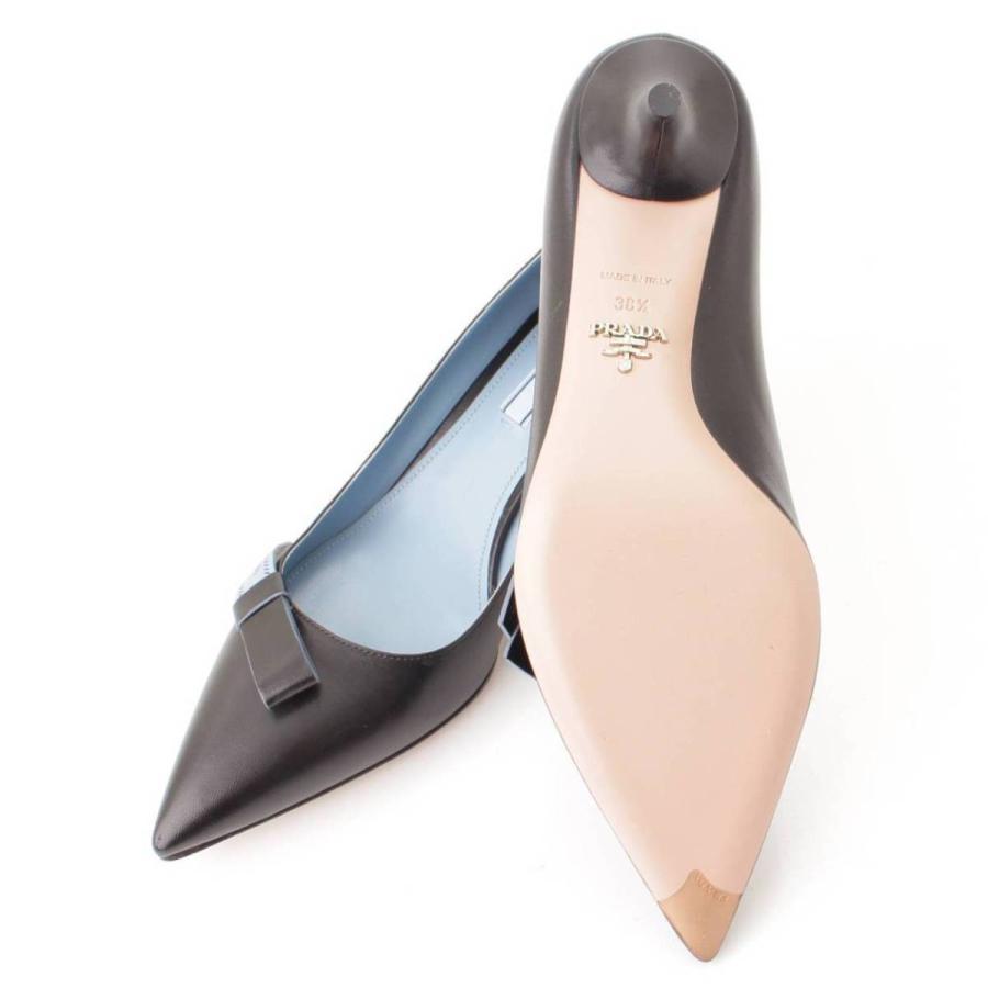 PRADA 【プラダ】Prada リボン ポインテッドトゥ レザー ヒール 