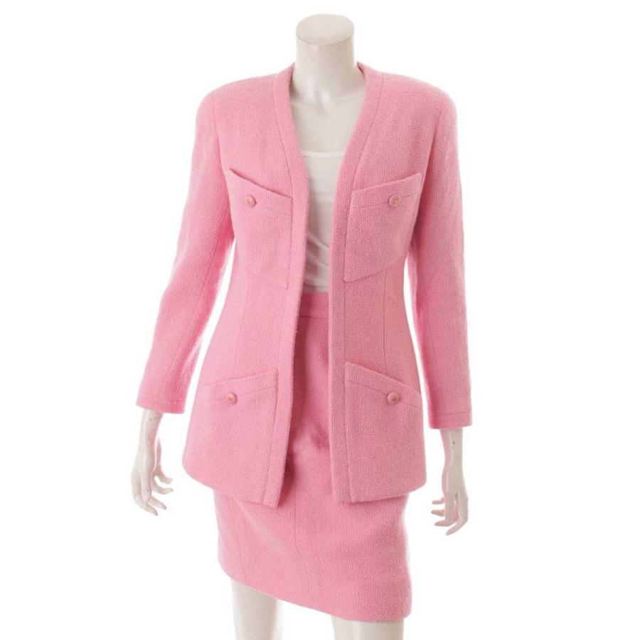 シャネル】Chanel ヴィンテージ ツイード セットアップ ノーカラー  